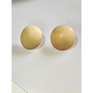 Round wood earrings